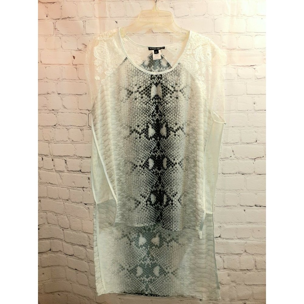Alberto Makali Snake Print Asymmetrical Top Size XL